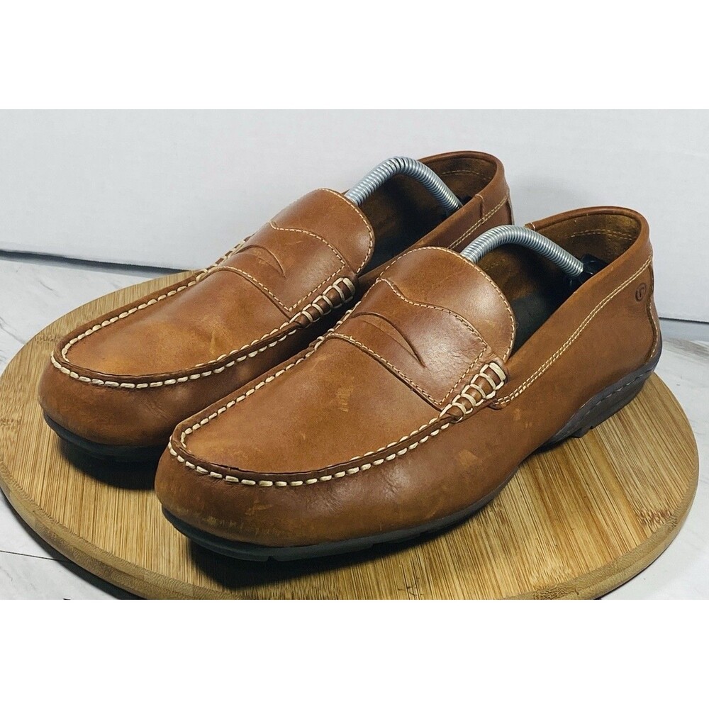Men’s Rockport Slip On Penny Loafer Brown Leather Shoes 11.5